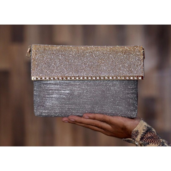 Stylish and unique cross body fancy clutch with long chain
