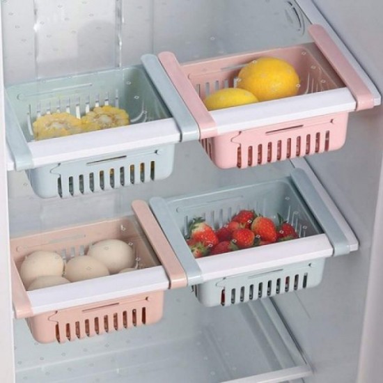4 pieces ajustable fridge storage basket