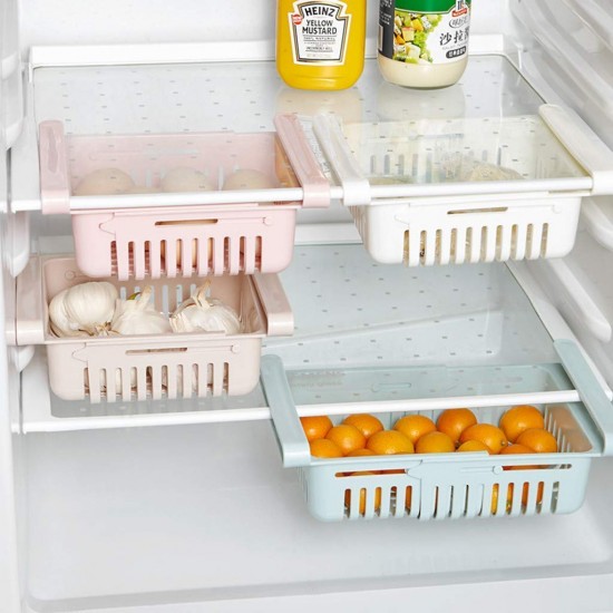 4 pieces ajustable fridge storage basket