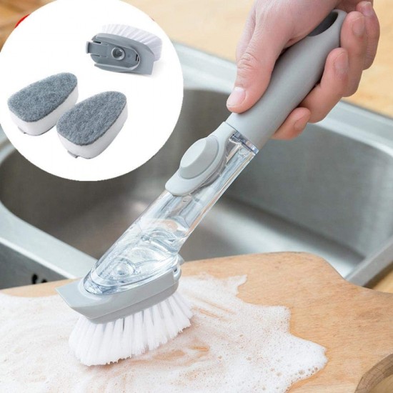 kitchen cleaning brush with 2 extra scrup