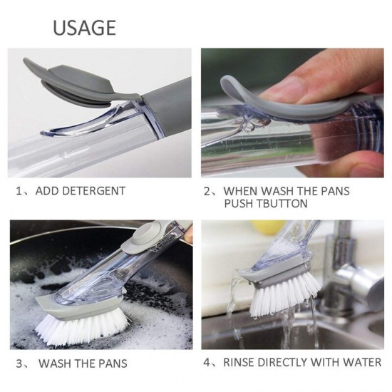 kitchen cleaning brush with 2 extra scrup