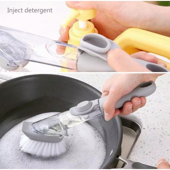 kitchen cleaning brush with 2 extra scrup