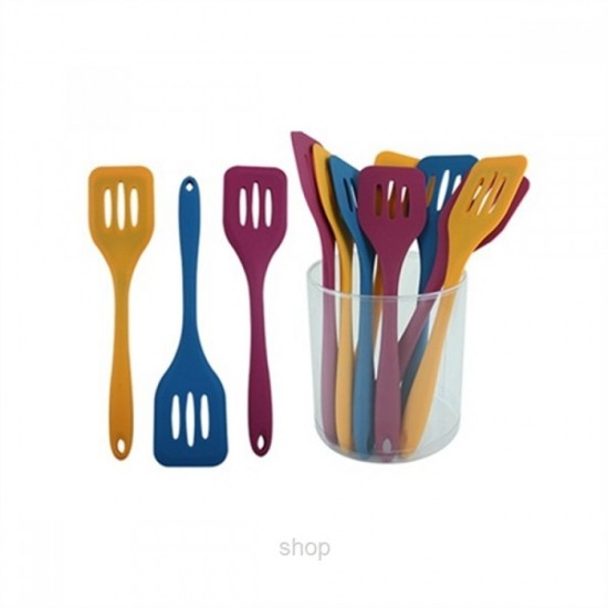 Non-stick Silicone Slotted Turner Frying Pan Spatula Kitchen Cooking Utensil