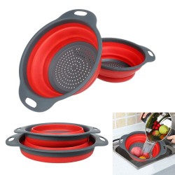ROUND FOLD ABLE SILICONE MULTI-PURPOSE DRAIN BASKET