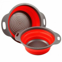 ROUND FOLD ABLE SILICONE MULTI-PURPOSE DRAIN BASKET