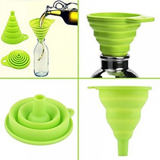 Collapsible Silicone Mini Kitchen Funnel Mini Fold-able Funnels