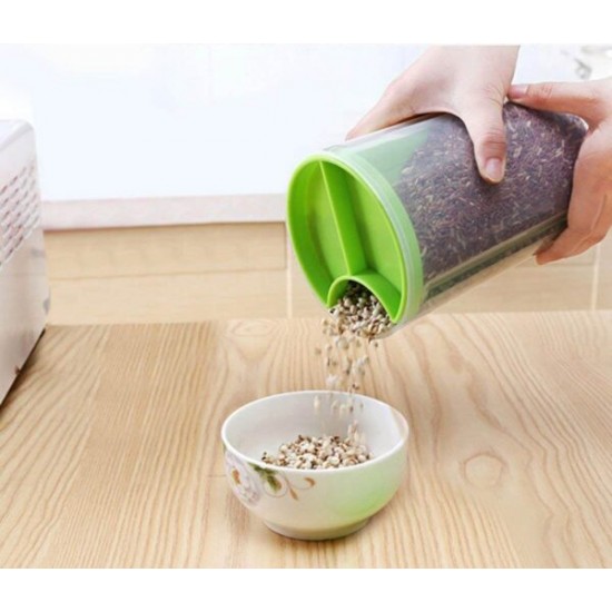 3 in 1 transparent  air tight  container with 3 partitions