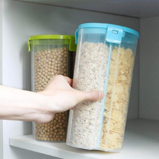 3 in 1 transparent  air tight  container with 3 partitions