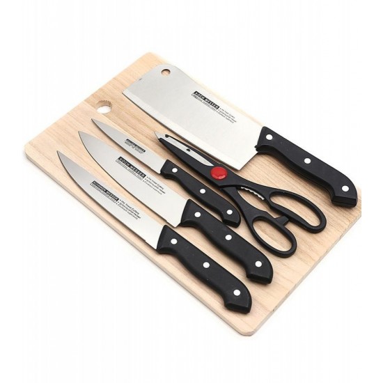 5 piece knife set with cutting board