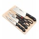 5 piece knife set with cutting board