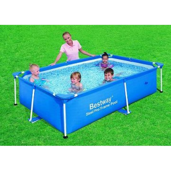 Bestway 56403 2.21mx1.5mx43cm rectangular steel frame swimming pool